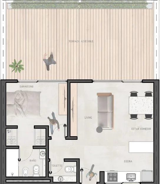 Departamento 2 Ambientes Venta Floresta
